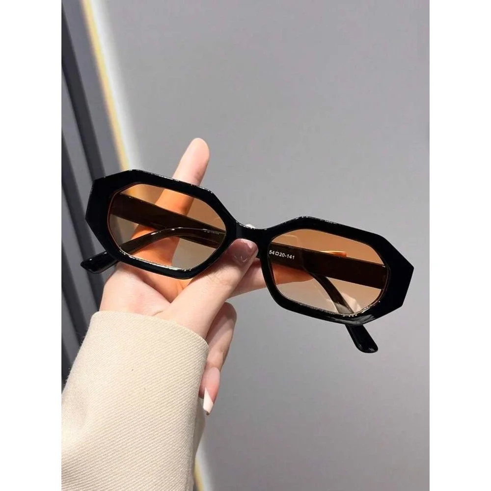 Geometric‎ Oval Frame Uv Protection Plastic Sunglasses
